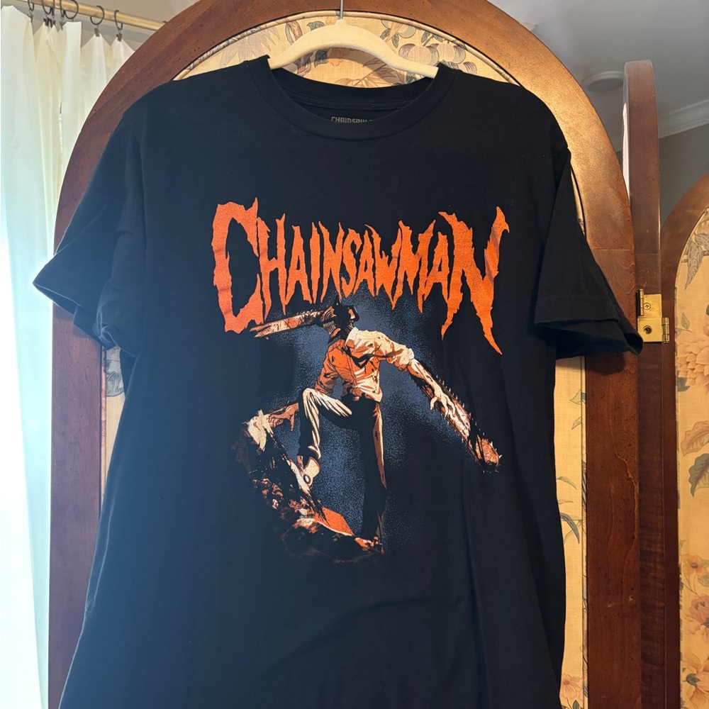 Chainsawman Black and Orange Graphic Tee